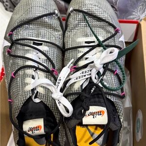 Nike Athletic Shoes - Gray with Black, Pink, and Green Accents